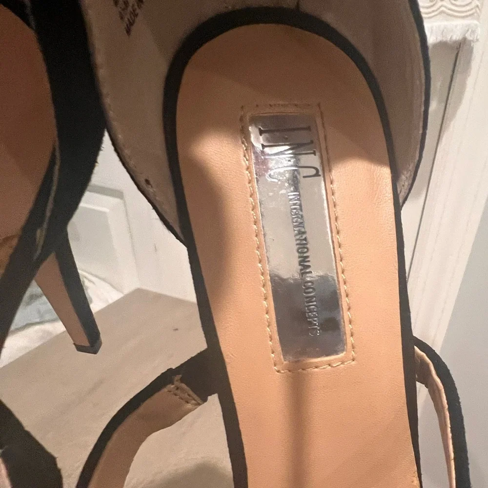 INC‎ International Concepts | Inc Black Strappy Suede Heels size 9.5